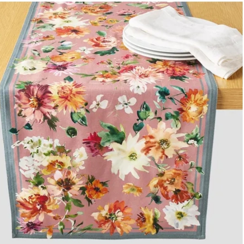 Sur La Table Fall Botanical Runner, Size 108" L x 16" W, Retail Price $69.95 USD